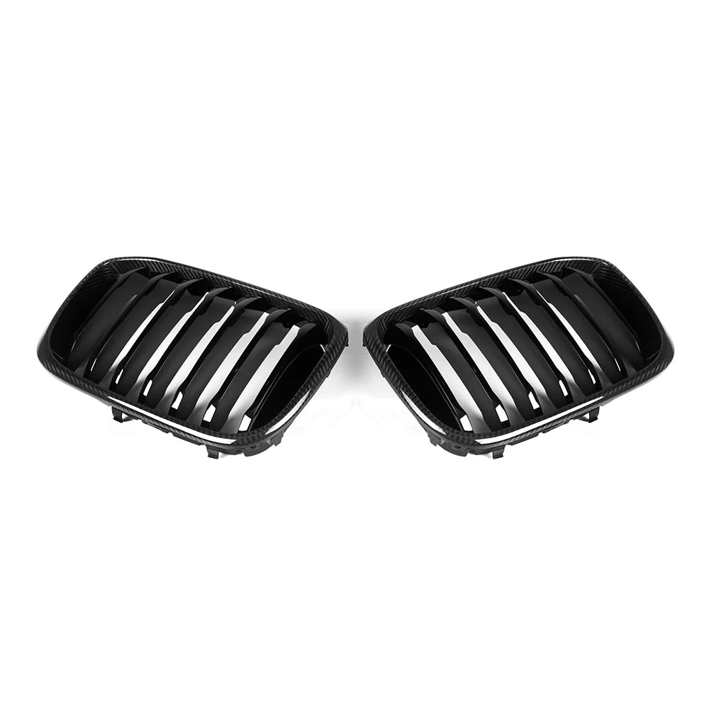 Carbon Nieren Grill passend für BMW G01 G02 G08 Pre LCI 2019 bis 2021 Glanz Schwarz