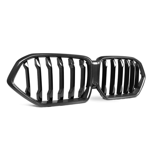 Carbon Nieren Grill passend für BMW X6 G06, F96 2020 bis 2023 Glanz Schwarz