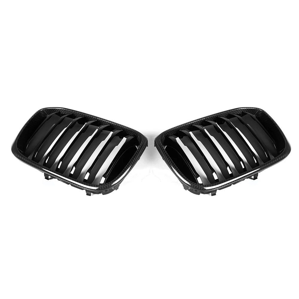 Carbon Nieren Grill passend für BMW G01 G02 G08 Pre LCI 2019 bis 2021 Glanz Schwarz