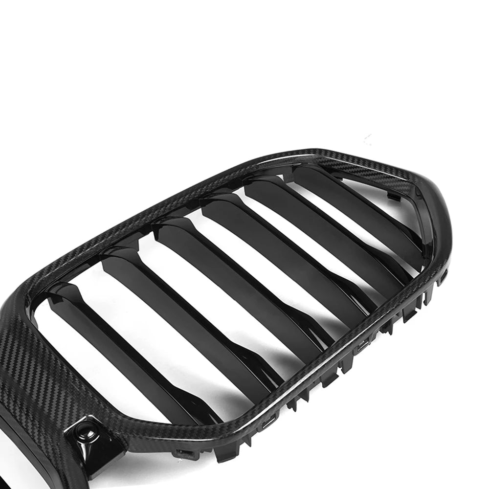Carbon Nieren Grill passend für BMW X6 G06, F96 2020 bis 2023 Glanz Schwarz