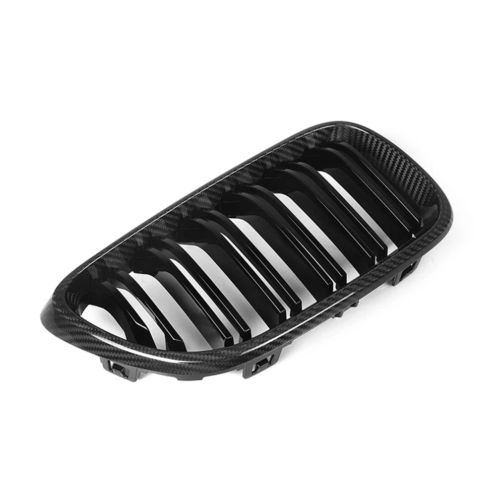 Carbon Nieren Grill passend für BMW F22 F23 F87 2014 bis 2020 Glanz Schwarz