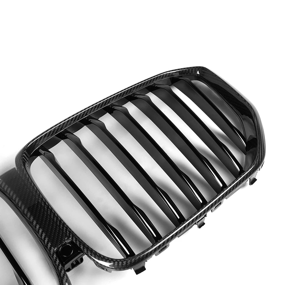 Carbon Nieren Grill passend für BMW X5 G05 2020 bis 2023 Glanz Schwarz