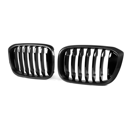 Carbon Nieren Grill passend für BMW G01 G02 G08 Pre LCI 2019 bis 2021 Glanz Schwarz