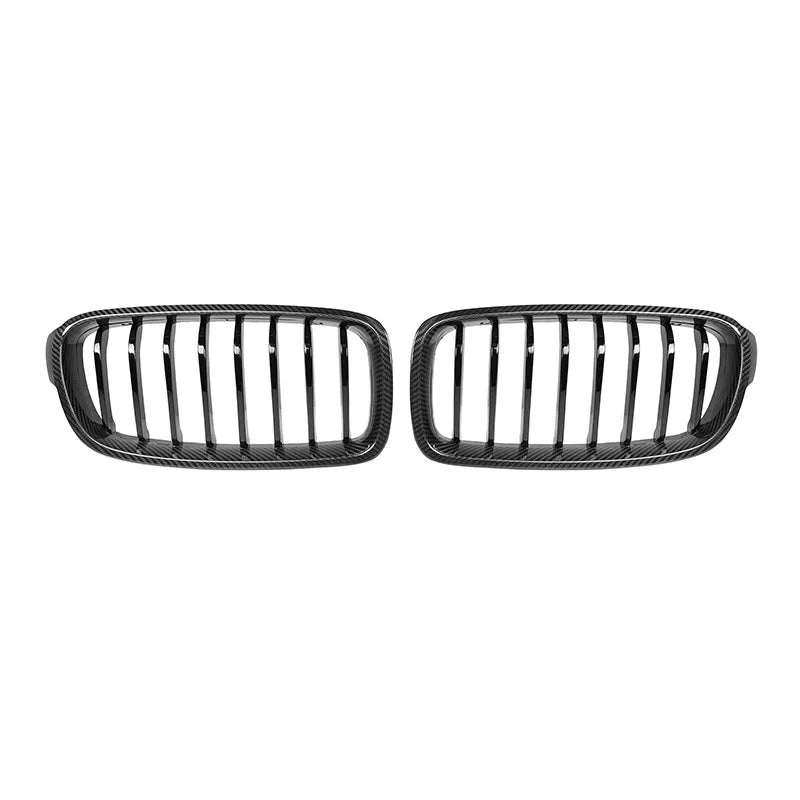 Carbon Nieren Grill passend für BMW F30 F31 F35 2012 bis 2018 Glanz Schwarz