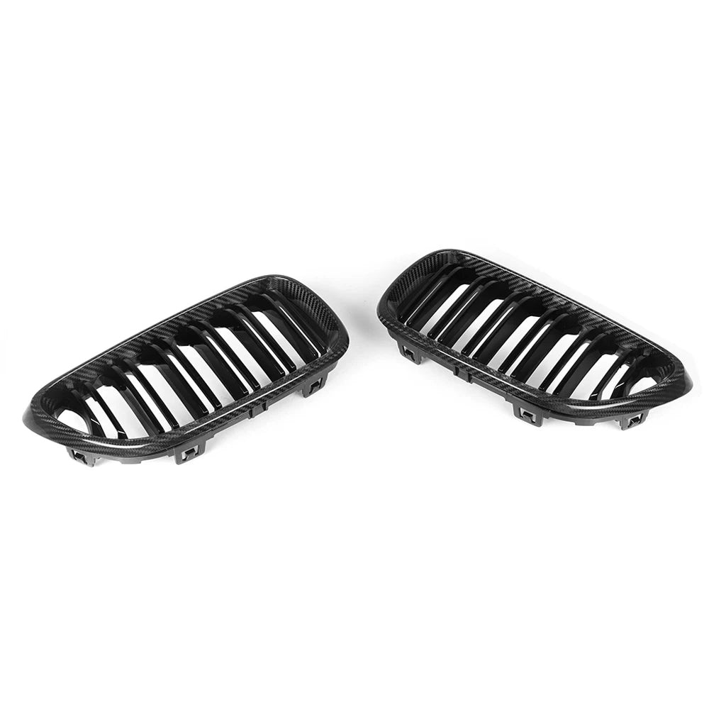 Carbon Nieren Grill passend für BMW F22 F23 F87 2014 bis 2020 Glanz Schwarz
