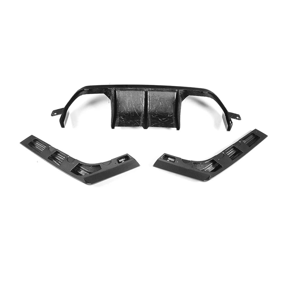 Carbon Heckdiffusor passend für BMW F80 F82 F83 2014 bis 2020 V Style 3 teilig